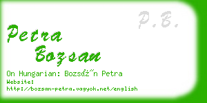 petra bozsan business card